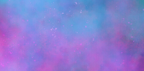 Abstract acrylic colorful watercolor sunset sky with puffy clouds in bright rainbow splatter grunge wall texture. Scratched and grainy texture watercolor wall texture.