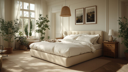 Serene Minimalist Bedroom with Natural Light