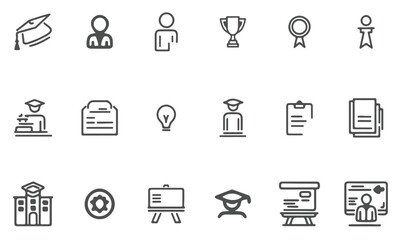 a set of clear business and education icons 