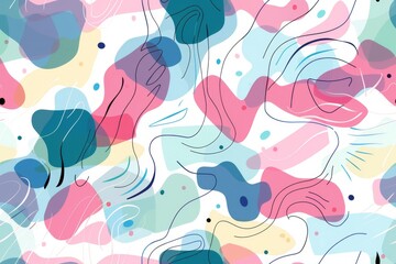 Abstract Seamless Pattern with Colorful Shapes