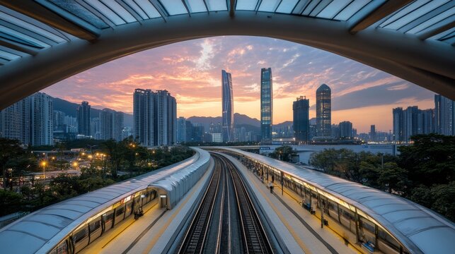 Shenzhen,China. 11/7/2020 Shenzhen Metro Line 3 Futian Bonded Area Station