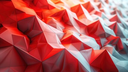 Dynamic Red and White Geometric Background with Moving Elements