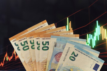 financial concept with banknotes. stock market