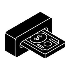 A colored design icon of money Withdrawal 