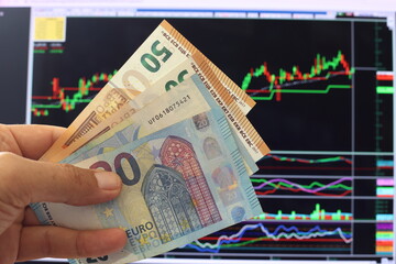 financial concept with banknotes. stock market