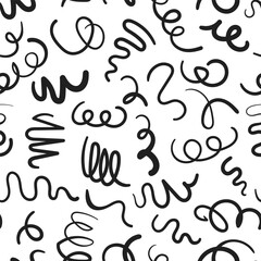 Vector seamless pattern with hand drawn doodles. Cute design for wallpaper, wrapping, stationery, textile.