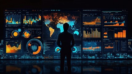 Business analysts dissecting data dashboards