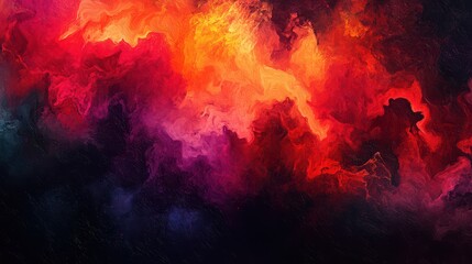 High-resolution abstract image of colorful reds, oranges, and purples blending into a dark canvas