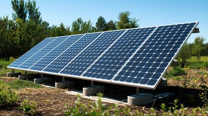 Clean Energy: Isolated Solar Panels on White Background