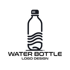 Water Bottle Vector Logo Design 