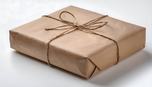 Delivery Parcel Wrapped in Brown Paper