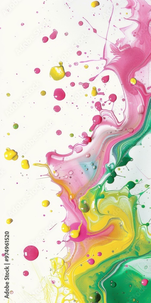 Canvas Prints a close up of a painting with colorful liquid in it. ai.