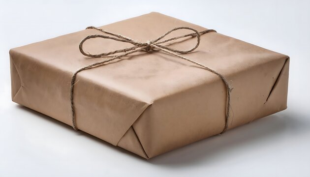 Delivery Parcel Wrapped in Brown Paper