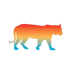 The silhouette of a tiger. Original vector illustration in vintage style isolated on white background.