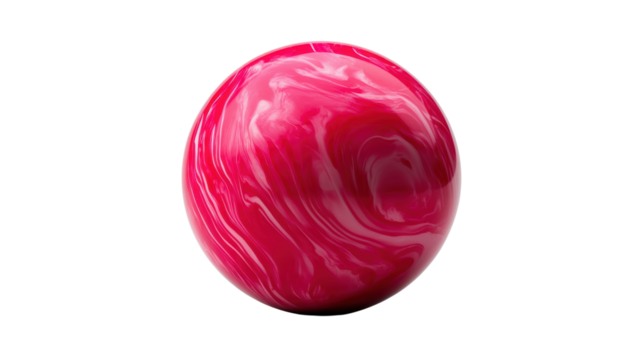 round, pink.