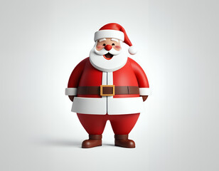 Cheerful 3d model of Santa Claus, happy christmas icon