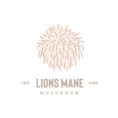 lions mane mushroom logo illustration is suitable for vegetable shops and gardens, both for posters and web icons. © Artoniumw
