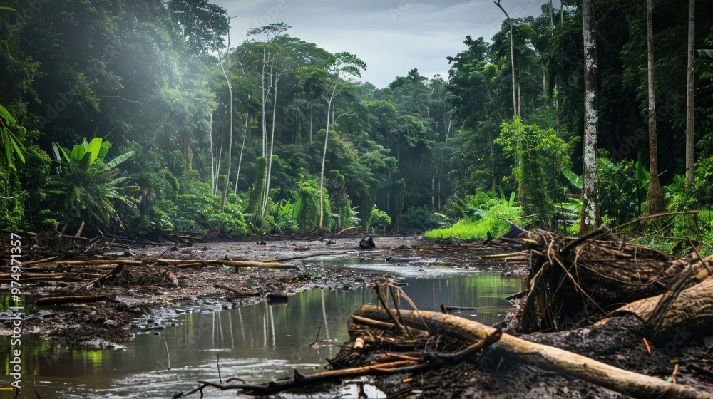 Canvas Prints deforestation and the impact on the rainforest