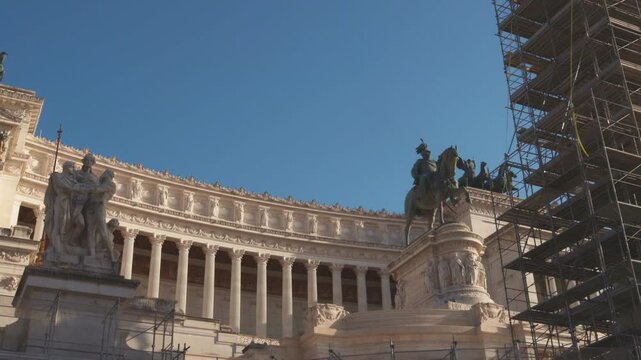 Monument to Victor Emmanuel II, witness the stunning details of classical sculptures and grand architecture in Rome