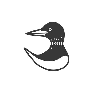 recommend clip art: Black and White Silhouette of a Loon Bird