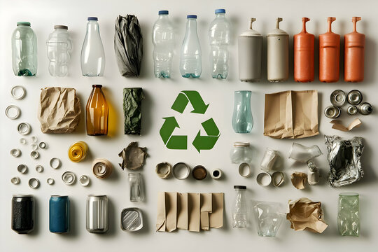 Recycling items Concept  - Powered by Adobe