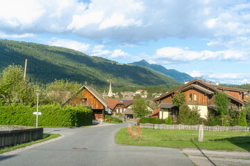 Tr&ouml;polach Ortsbild in den Karnische Alpen in Nassfeld in K&auml;rnten &Ouml;sterreich