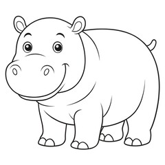 Obraz premium Coloring page with a hippo