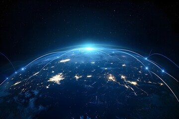 Obraz premium Spectacular Futuristic view of high tech earth planet 