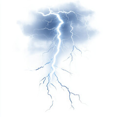 Lightning Strike and Thunder Clipart PNG isolated on Transparent Background.
