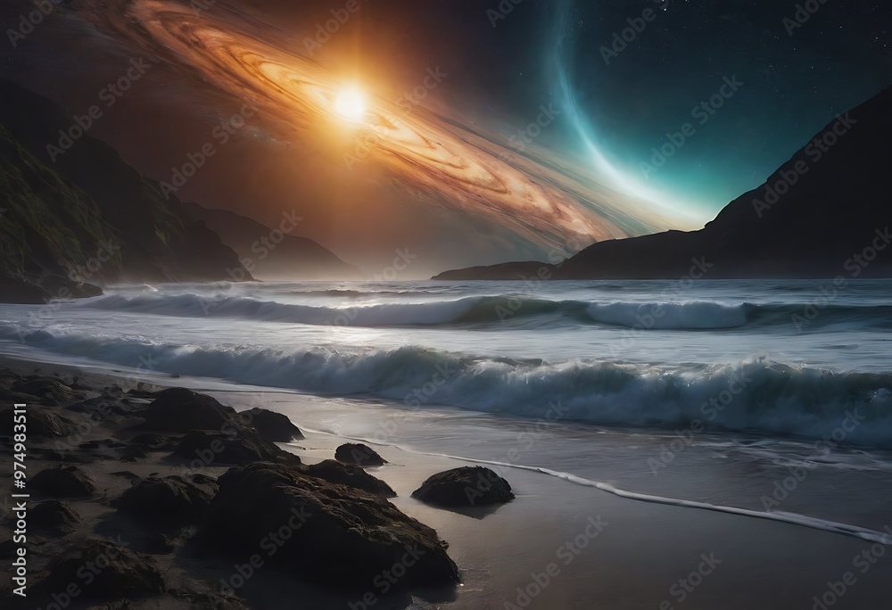 Canvas Prints space itself appears to form massive tidal waves of dark matter, with stars and planets being drawn 