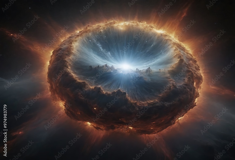 Canvas Prints the remnants of a supernova, with debris clouds and intense streams of particles racing away from th