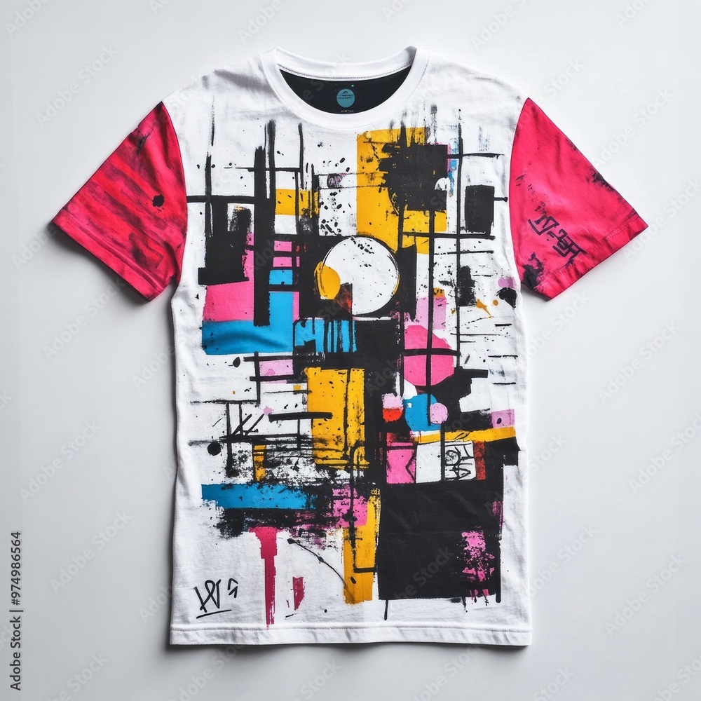 Wall mural colorful abstract graphic t-shirt design.