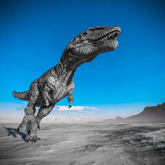 giganotosaurus is walking on sunset desert © DM7