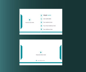 Vertical Copper Foil Business Card design template Creative modern Vector illustration Luxury green gradient background and double sided abstract ,