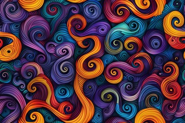 Abstract Swirls in Vibrant Colors