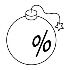 Perfect design icon of percentage bomb