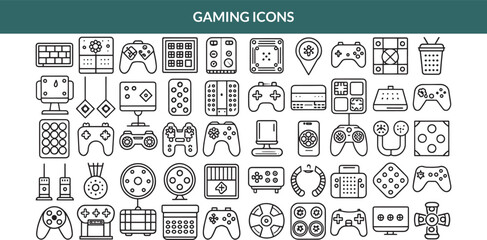 Gaming Icons: Controllers, joysticks, keyboards, dice, and playing cards.  and transparent background