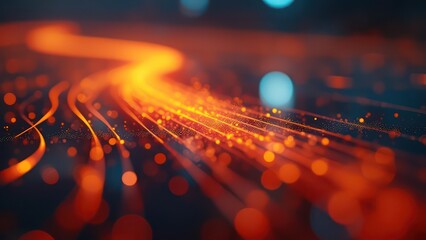 A close up of optical fibers - high speed data transfer concept 