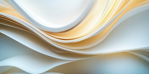 Fototapeta premium Elegant abstract background of flowing white pages with golden accents