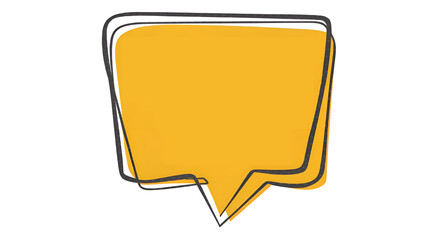 Isolated yellow speech bubble on transparent or white background