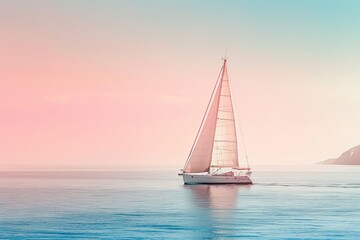 Serene Sailboat on Calm Waters.