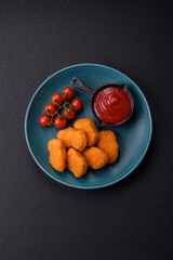 fried chicken pane chicken breast fillets isolated on white background