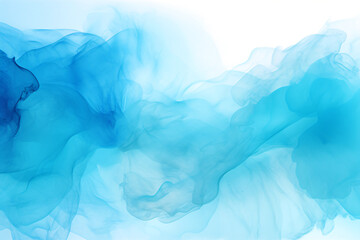 Watercolor creates flowing blue waves on a transparent background