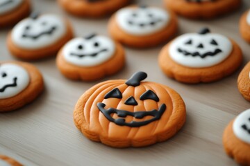 Halloween pumpkin shaped cookies. Bakery. Bake. Cookies. Pumpkin.	
