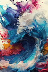 Fototapeta premium Multicolored Paint Splashes - Colorful Abstract Background