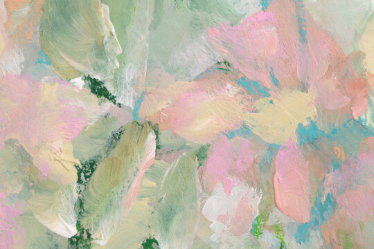 Art hand drawn watercolor and acrylic smear blot canvas painting. Abstract texture beige, pink pastel color stain brushstroke texture background. - Powered by Adobe