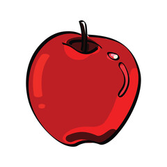 Colorful red apple clipart vector illustration
