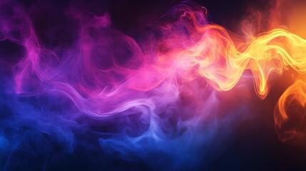 Fototapeta premium Abstract Swirling Smoke in Vibrant Hues of Blue, Purple, and Orange