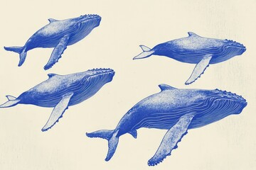 Cute cartoon whale illustration with a smiling face, perfect for children's books, educational materials, and ocean-themed decor.. Beautiful simple AI generated image