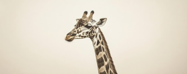 Obraz premium Giraffe portrait with neutral background